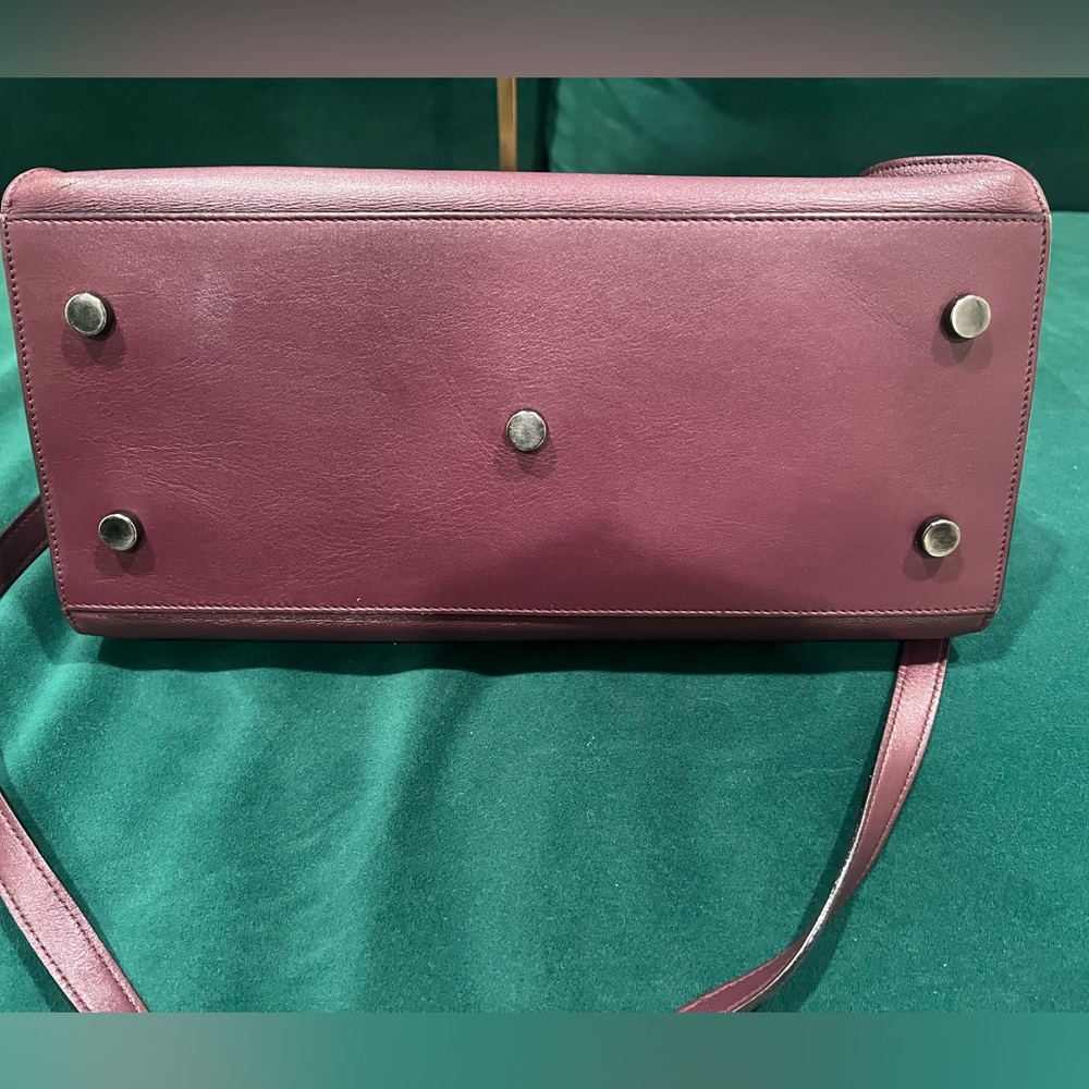 Yves Saint Laurent Cabas Maroon Leather Bag - Picture 6 of 10